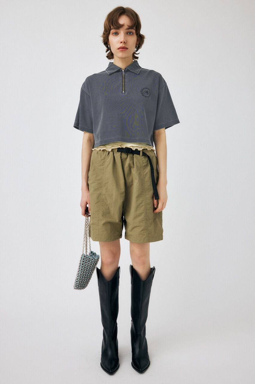 MOUSSY「PIGMENT SHORT HALF ZIP Tシャツ」|Tシャツ・カットソー|