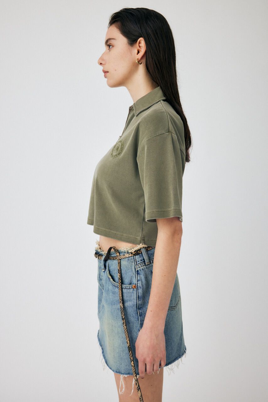 MOUSSY「PIGMENT SHORT HALF ZIP Tシャツ」|Tシャツ・カットソー|