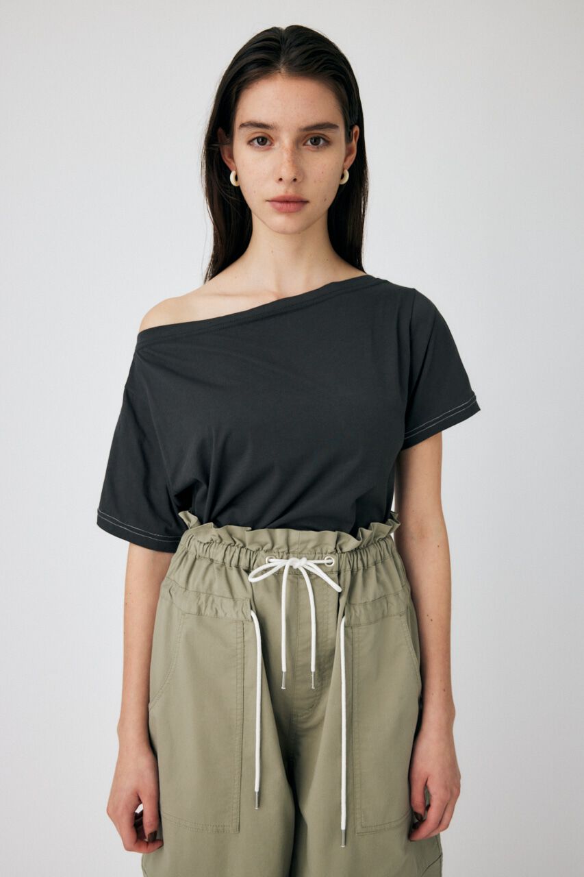 MOUSSY「PEEP SHOULDER LOOSE Tシャツ」|Tシャツ・カットソー|