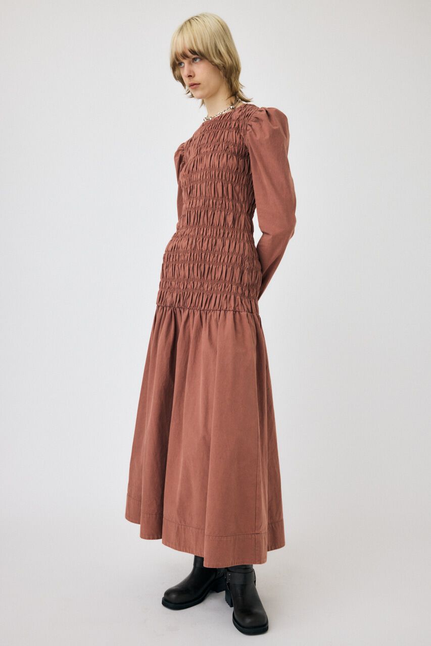 MOUSSY「SHIRRING GATHER ドレス」|ワンピース|