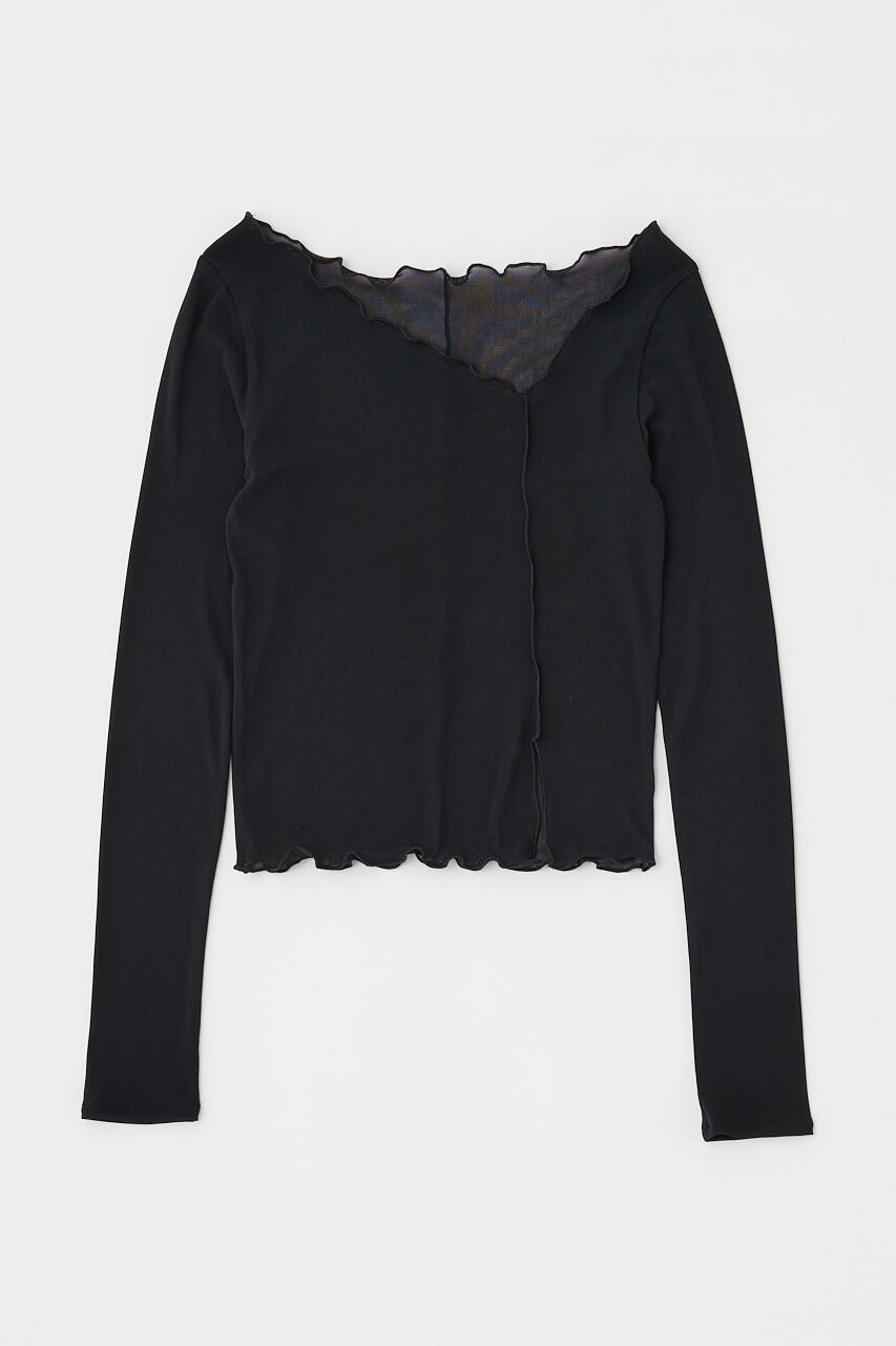 MOUSSY「LAYERED ASSYMETRIC SHEER トップス」|Tシャツ・カットソー|