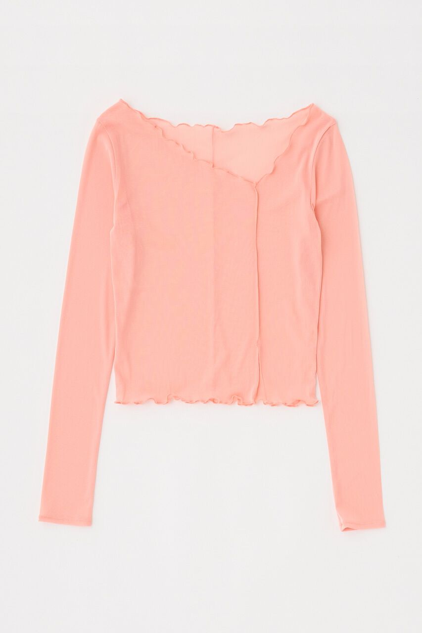 MOUSSY「LAYERED ASSYMETRIC SHEER トップス」|Tシャツ・カットソー|