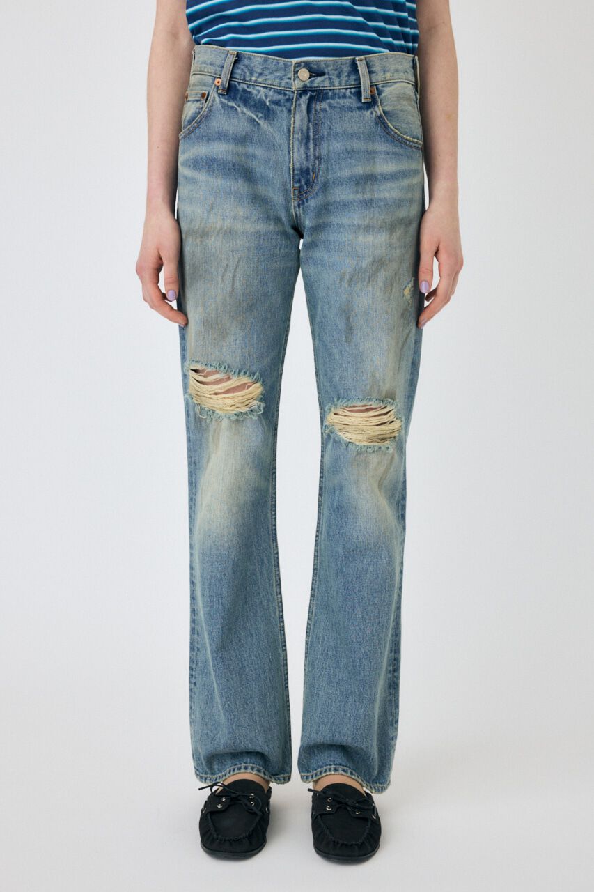 MOUSSY「BRUSHED STRAIGHT フレアデニム」|デニム|