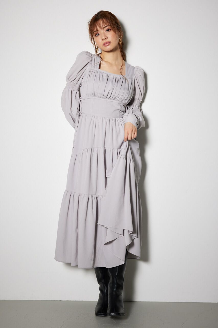 rienda「サイドリボンフレアワンピース」|ワンピース|