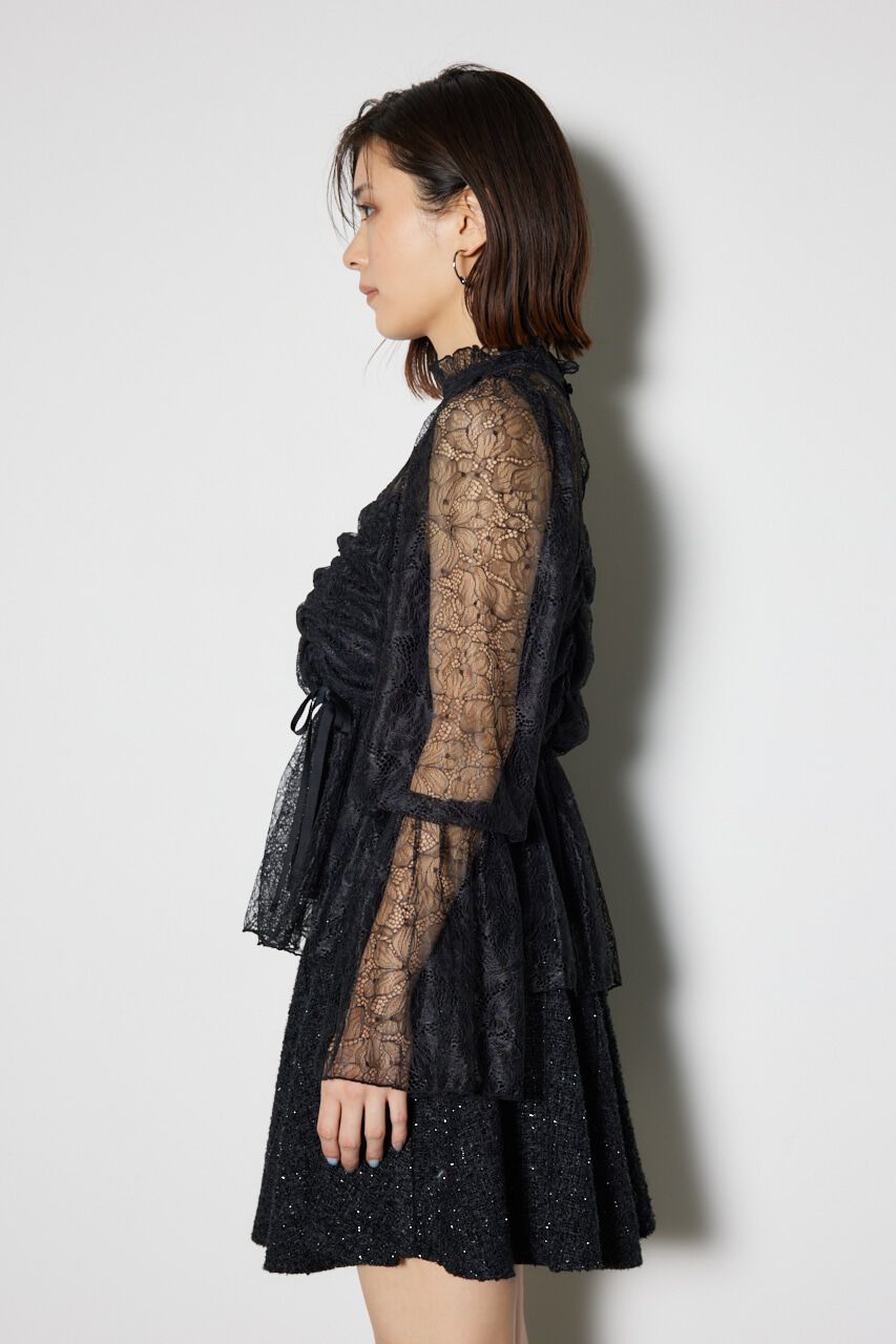 rienda「コルセット風シャーリングレースブラウス」|シャツ・ブラウス|