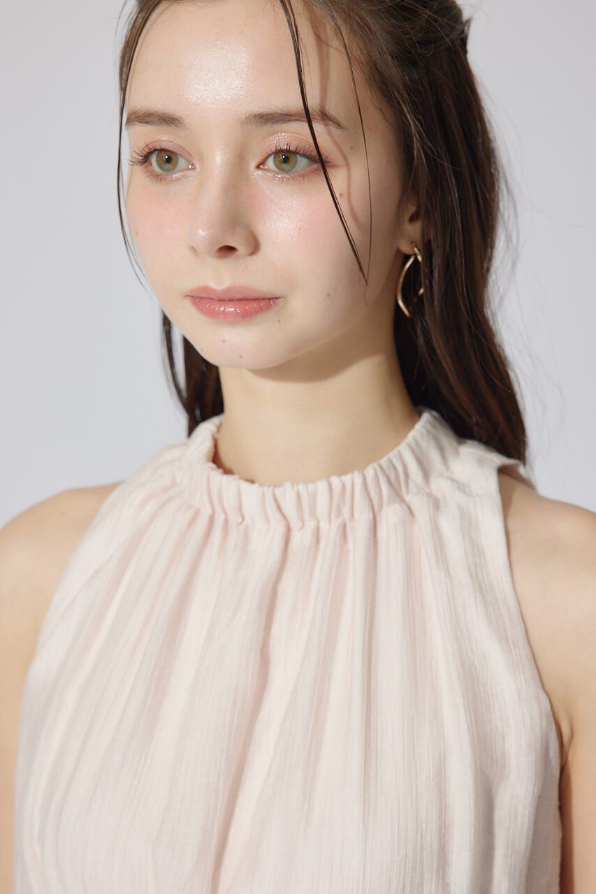 rienda「ホルターネックギャザーミニフレアワンピース」|ワンピース|