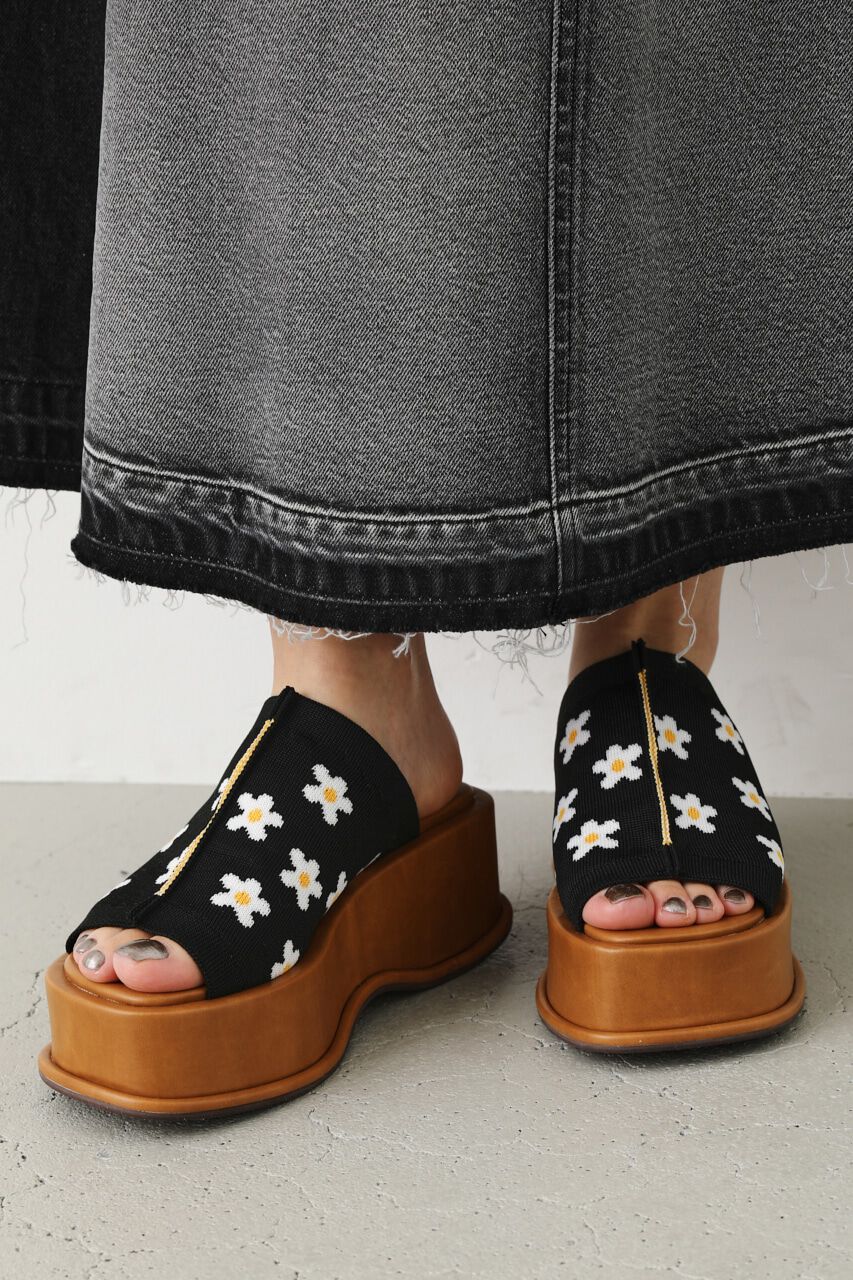 RODEO CROWNS「PATTERN KNIT WADGE SANDAL」|サンダル|