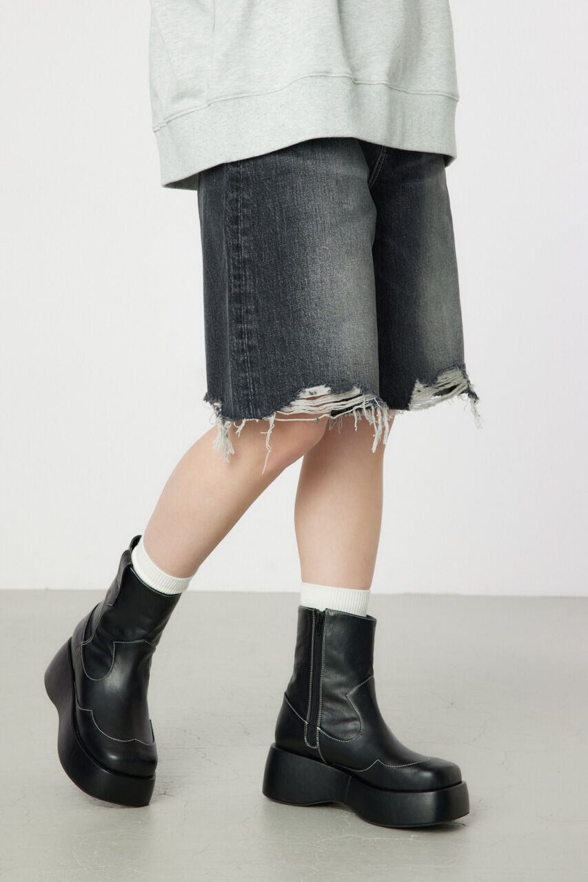 RODEO CROWNS「ダメージDENIM バミューダパンツ」|デニム|