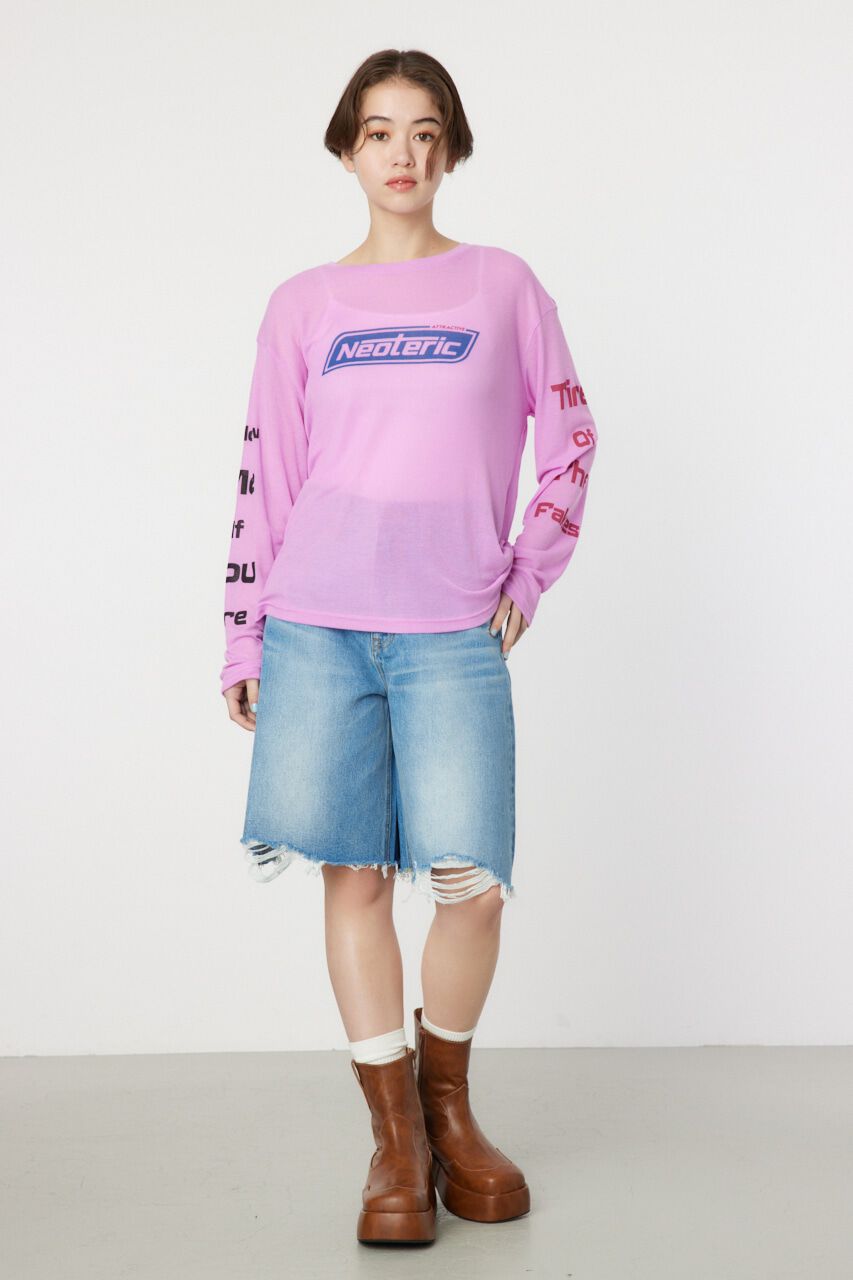 RODEO CROWNS「ダメージDENIM バミューダパンツ」|デニム|