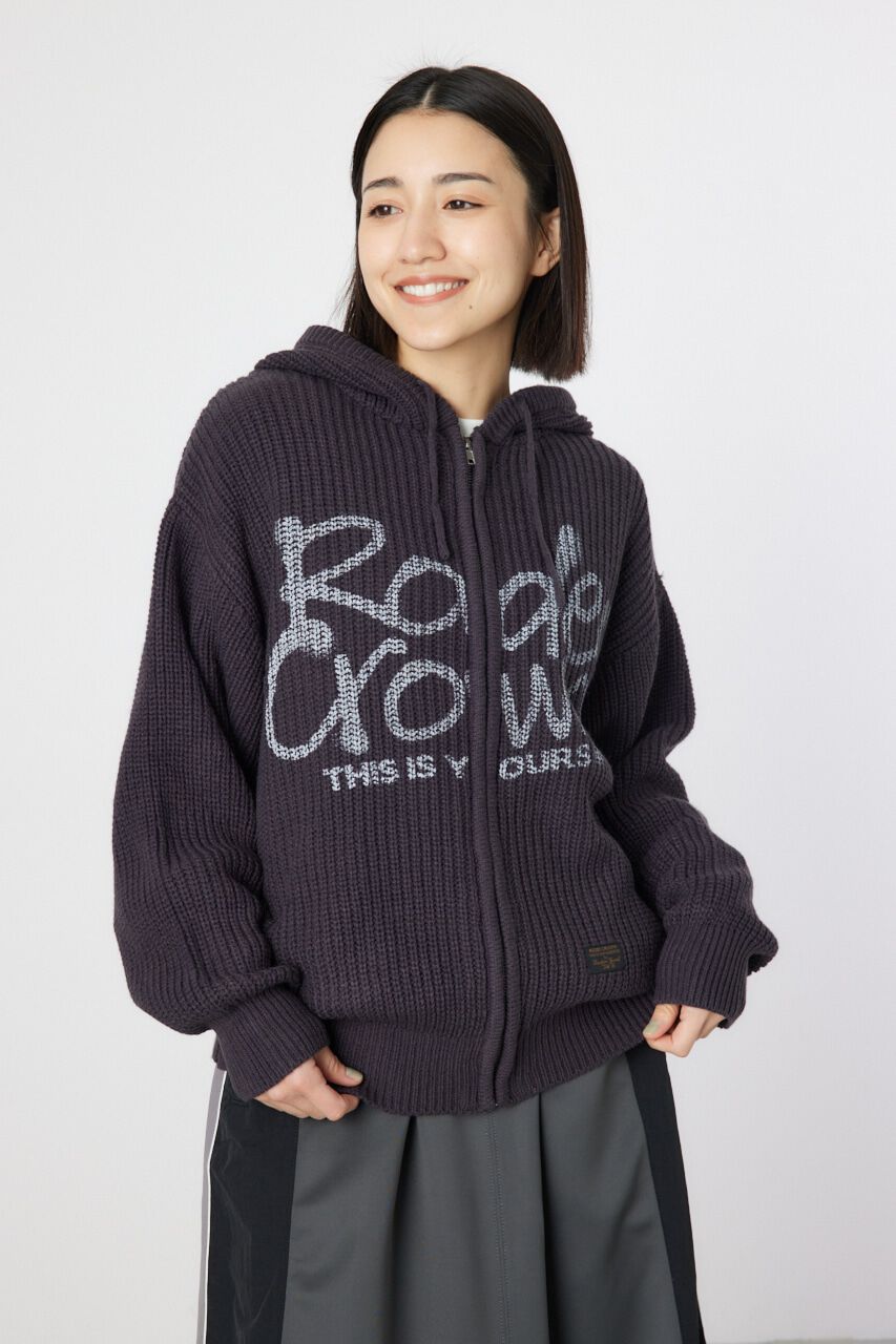 RODEO CROWNS「LOGO畦ニットジップフーディー」|パーカー|C.GRY