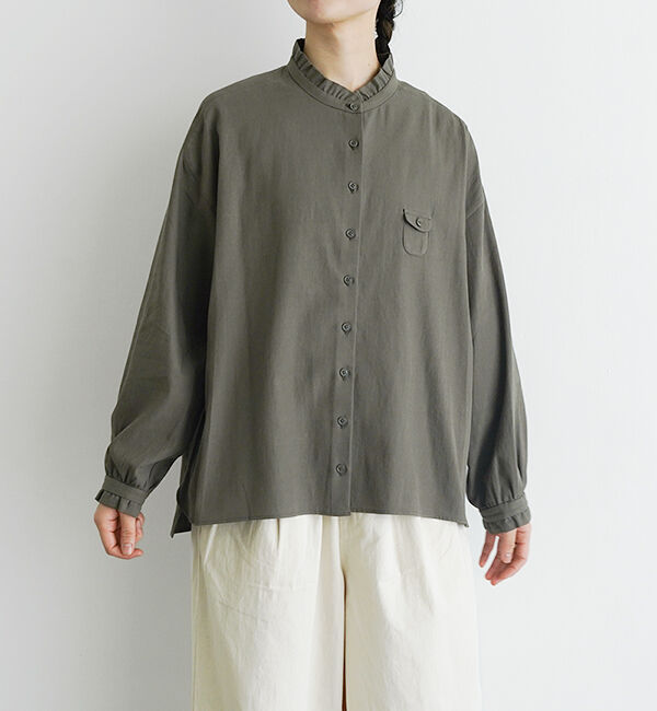 休日と詩「ダックワーズブラウス」|シャツ・ブラウス|グレー