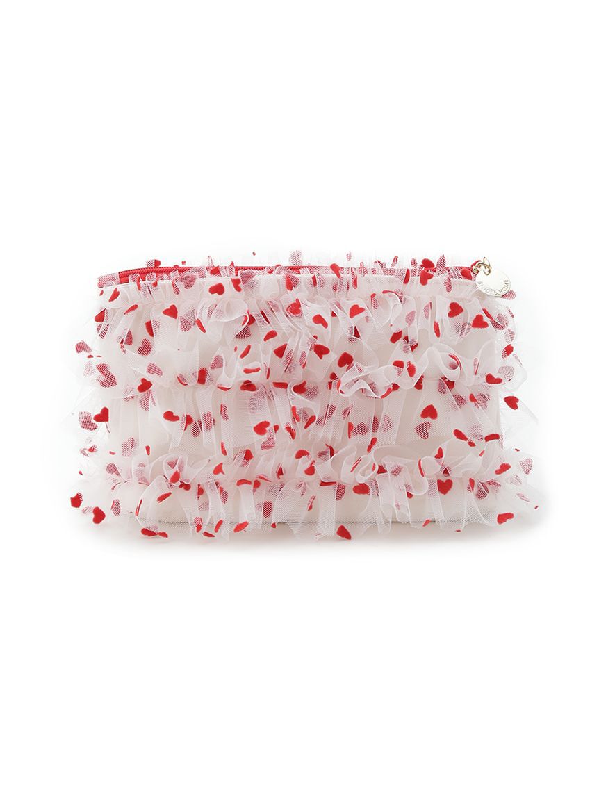 SNIDEL HOME「ハートチュールポーチ」|ポーチ|RED