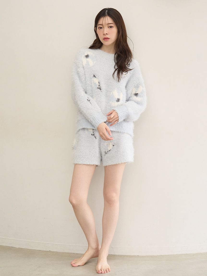 SNIDEL HOME「フラワージャガードニットショートパンツ」|ルームウェア|LBLU