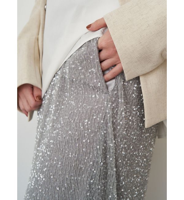 ELENDEEK「SPANGLE PLEATS SK」|スカート|