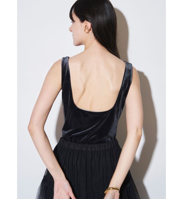 ELENDEEK「VELOUR PAD TANK」|タンクトップ|ネイビー