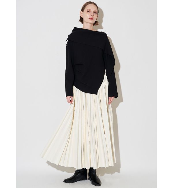 ELENDEEK「FAUX LEATHER PLEATS SK」|スカート|