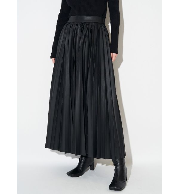 ELENDEEK「FAUX LEATHER PLEATS SK」|スカート|