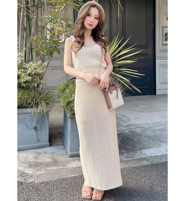 RESEXXY「ディープスリットロングニットスカート【セットアップ着用可能】」|スカート|