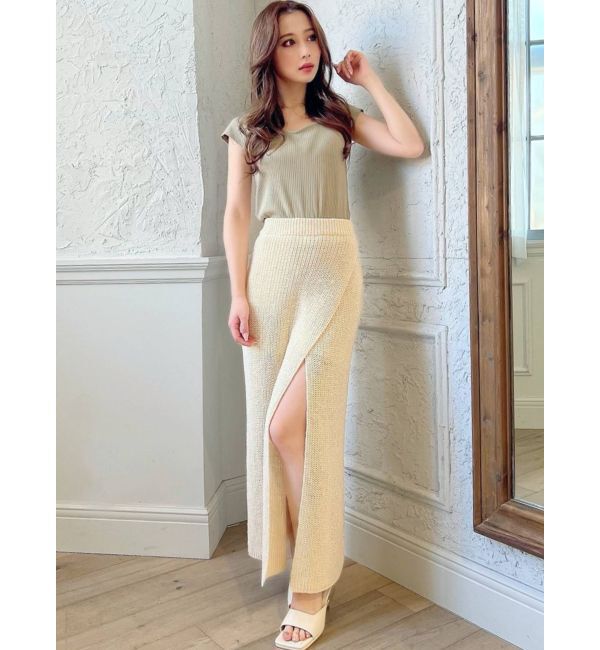 RESEXXY「ディープスリットロングニットスカート【セットアップ着用可能】」|スカート|
