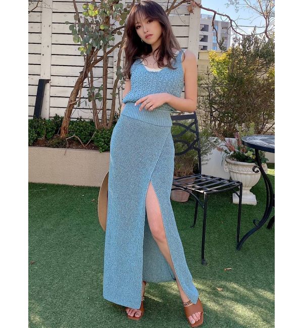 RESEXXY「ディープスリットロングニットスカート【セットアップ着用可能】」|スカート|