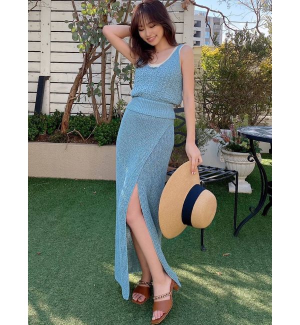 RESEXXY「ディープスリットロングニットスカート【セットアップ着用可能】」|スカート|