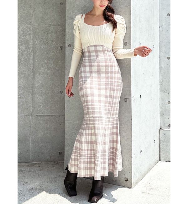 RESEXXY「ショルダーオープンマーメイドニットワンピース」|ワンピース|アイボリー