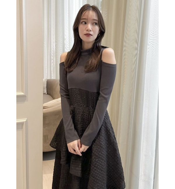 dazzlin「バックリボンティアードコンビワンピース」|ワンピース|