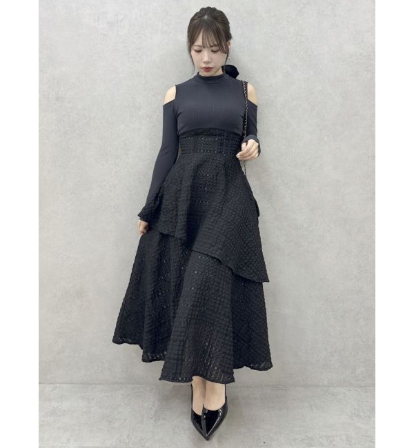 dazzlin「バックリボンティアードコンビワンピース」|ワンピース|