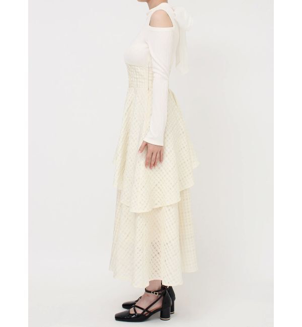 dazzlin「バックリボンティアードコンビワンピース」|ワンピース|