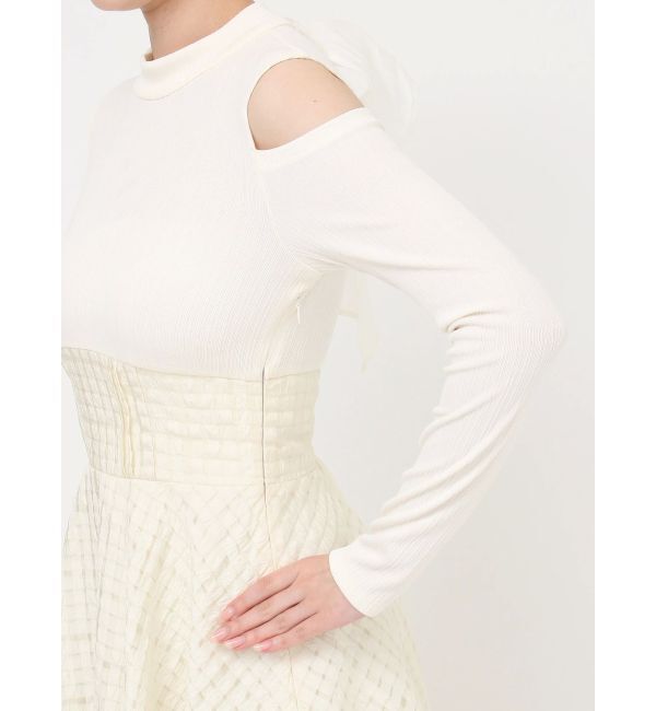 dazzlin「バックリボンティアードコンビワンピース」|ワンピース|