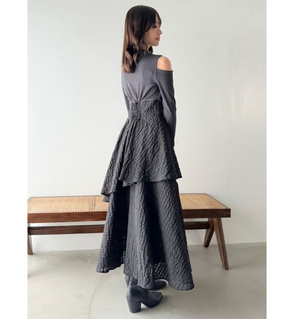 dazzlin「バックリボンティアードコンビワンピース」|ワンピース|