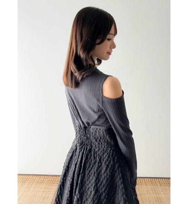 dazzlin「バックリボンティアードコンビワンピース」|ワンピース|