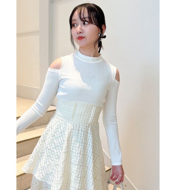 dazzlin「バックリボンティアードコンビワンピース」|ワンピース|