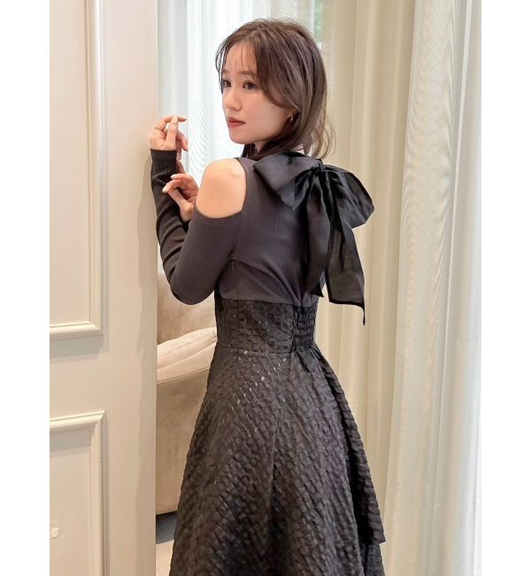 dazzlin「バックリボンティアードコンビワンピース」|ワンピース|