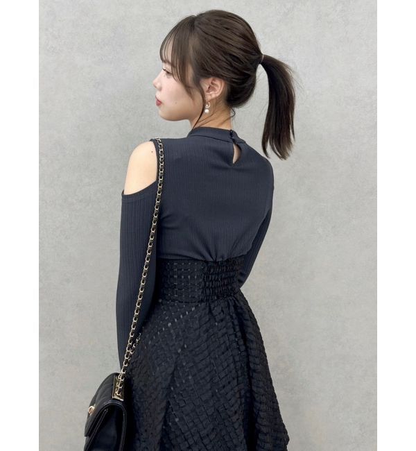 dazzlin「バックリボンティアードコンビワンピース」|ワンピース|