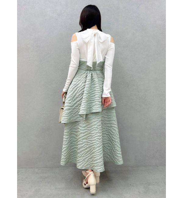 dazzlin「バックリボンティアードコンビワンピース」|ワンピース|