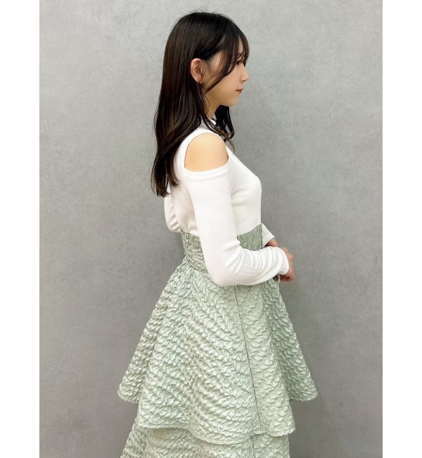 dazzlin「バックリボンティアードコンビワンピース」|ワンピース|