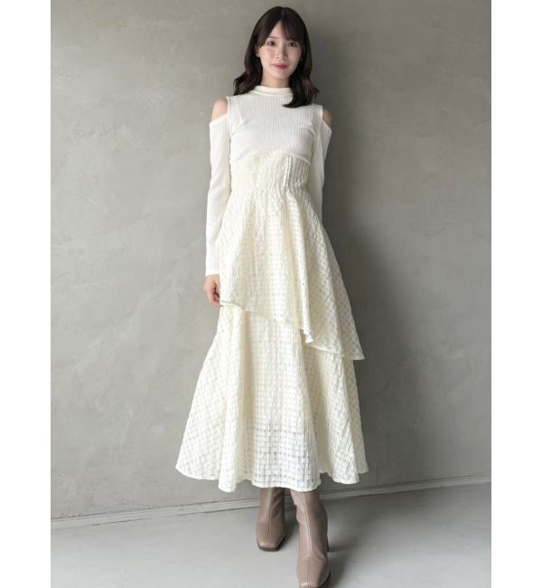 dazzlin「バックリボンティアードコンビワンピース」|ワンピース|