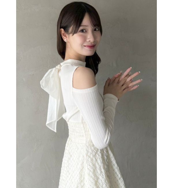 dazzlin「バックリボンティアードコンビワンピース」|ワンピース|