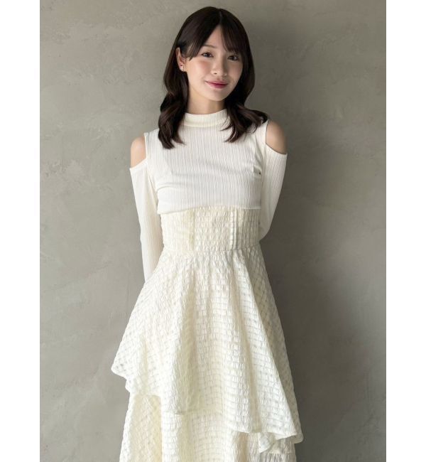 dazzlin「バックリボンティアードコンビワンピース」|ワンピース|