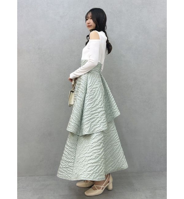 dazzlin「バックリボンティアードコンビワンピース」|ワンピース|