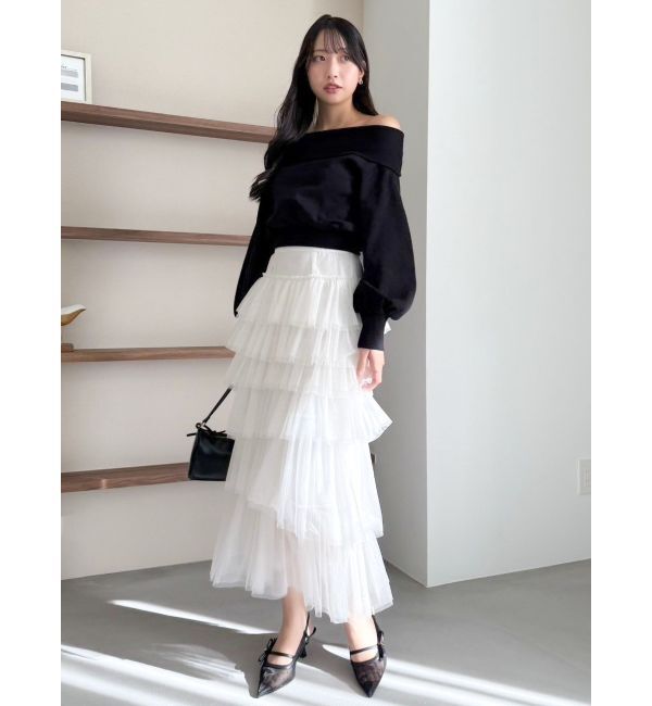 dazzlin「デコルテオープンスウェットトップス」|Tシャツ・カットソー|