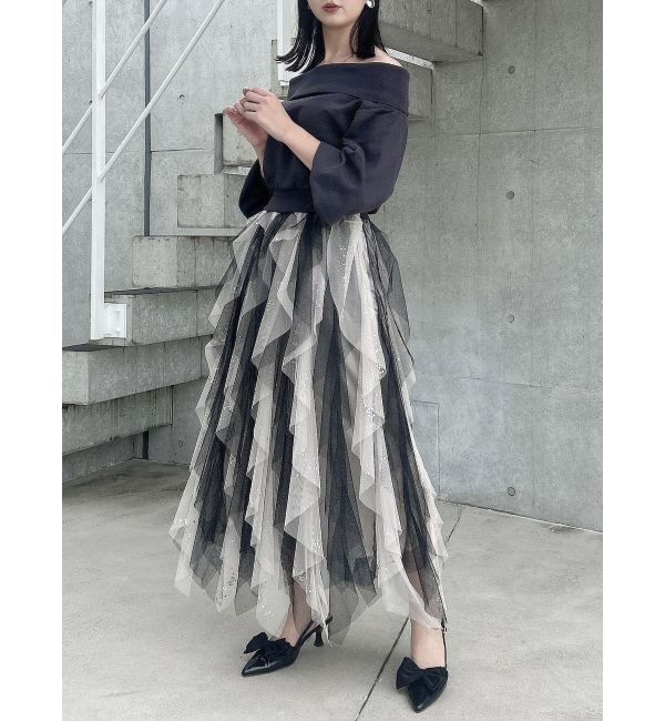 dazzlin「デコルテオープンスウェットトップス」|Tシャツ・カットソー|