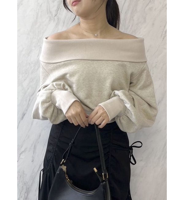 dazzlin「デコルテオープンスウェットトップス」|Tシャツ・カットソー|