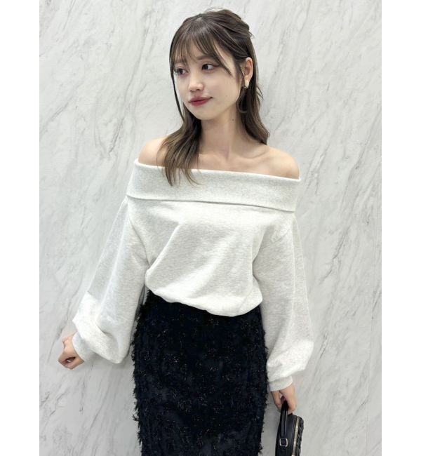 dazzlin「デコルテオープンスウェットトップス」|Tシャツ・カットソー|