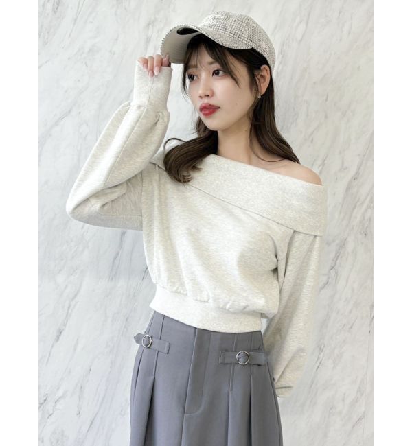 dazzlin「デコルテオープンスウェットトップス」|Tシャツ・カットソー|