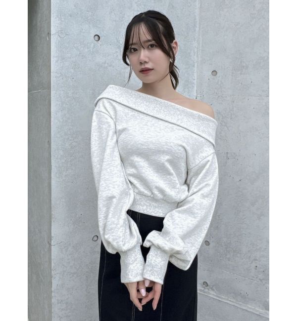 dazzlin「デコルテオープンスウェットトップス」|Tシャツ・カットソー|