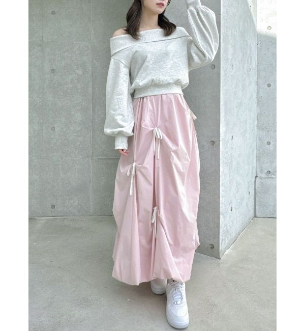 dazzlin「デコルテオープンスウェットトップス」|Tシャツ・カットソー|