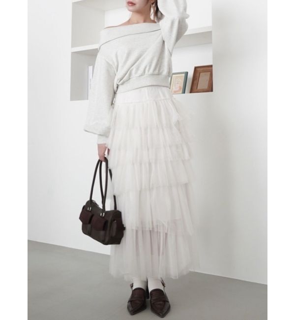 dazzlin「デコルテオープンスウェットトップス」|Tシャツ・カットソー|