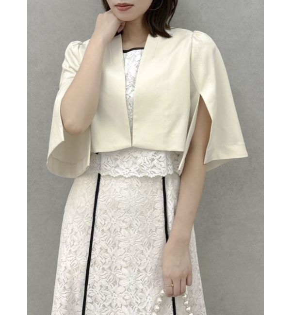 dazzlin「ノーカラーボレロジャケット」|ノーカラージャケット|